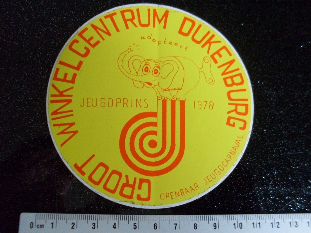 sticker groot winkelcentrum dukenburg jeugdprins carnaval, Verzenden, Zo goed als nieuw, Bedrijf of Vereniging