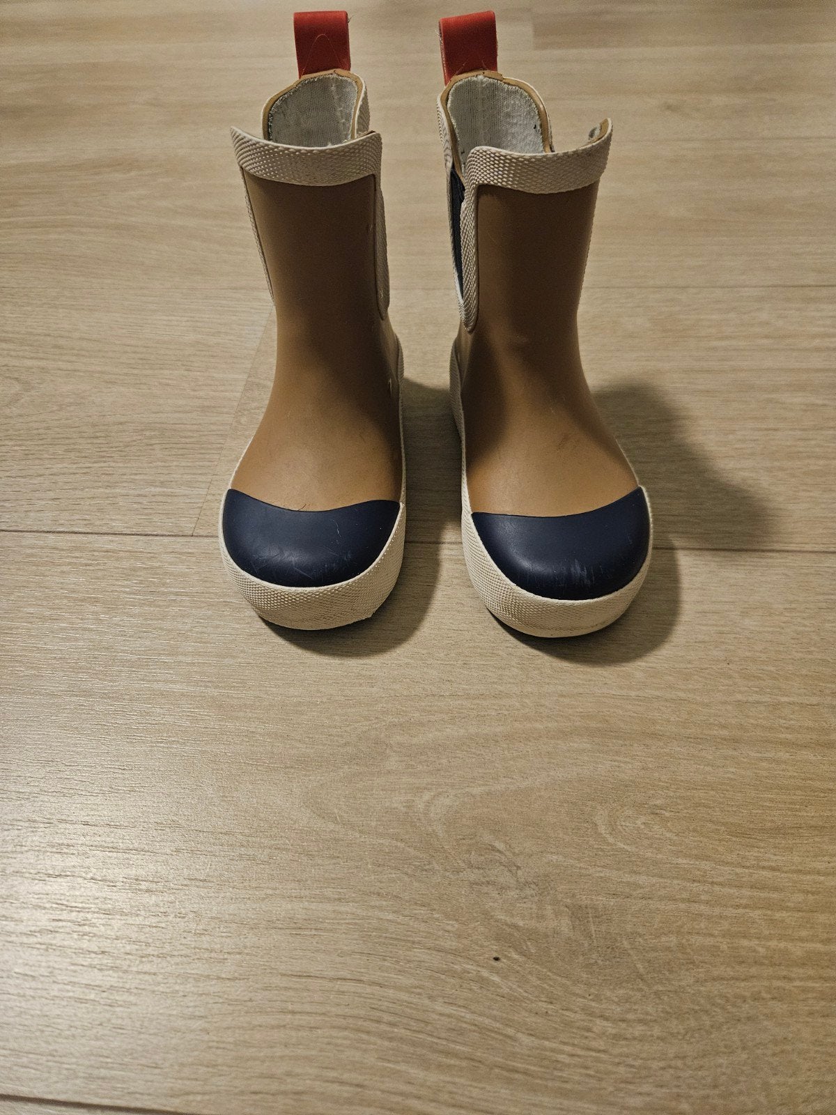 Hema regenlaarzen maat 24 blauw/wit/camel zgan, Jongen of Meisje, Ophalen of Verzenden, Hema, Laarzen