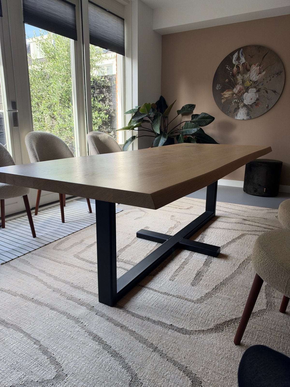 Eettafel 'Felix' Table du Sud - Eiken naturel, 240x95cm, Ophalen, Eikenhout, 200 cm of meer, 50 tot 100 cm