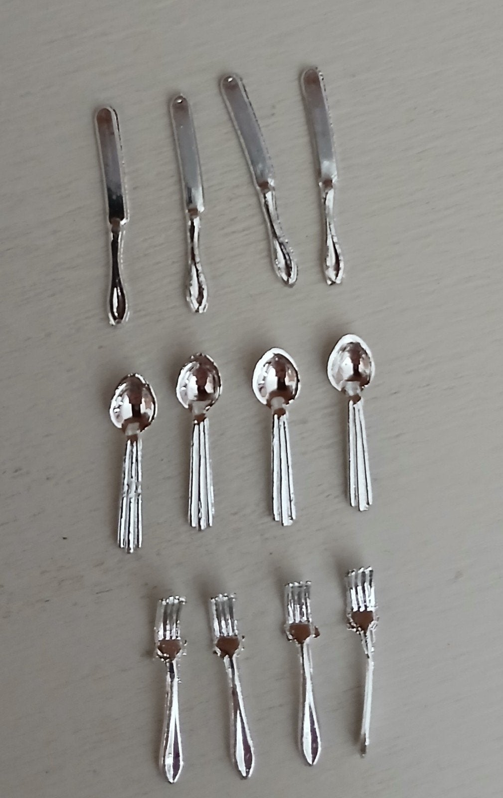 Miniatuur zilveren bestek 12-delig 1:24, Ophalen of Verzenden, Nieuw, Decoratie