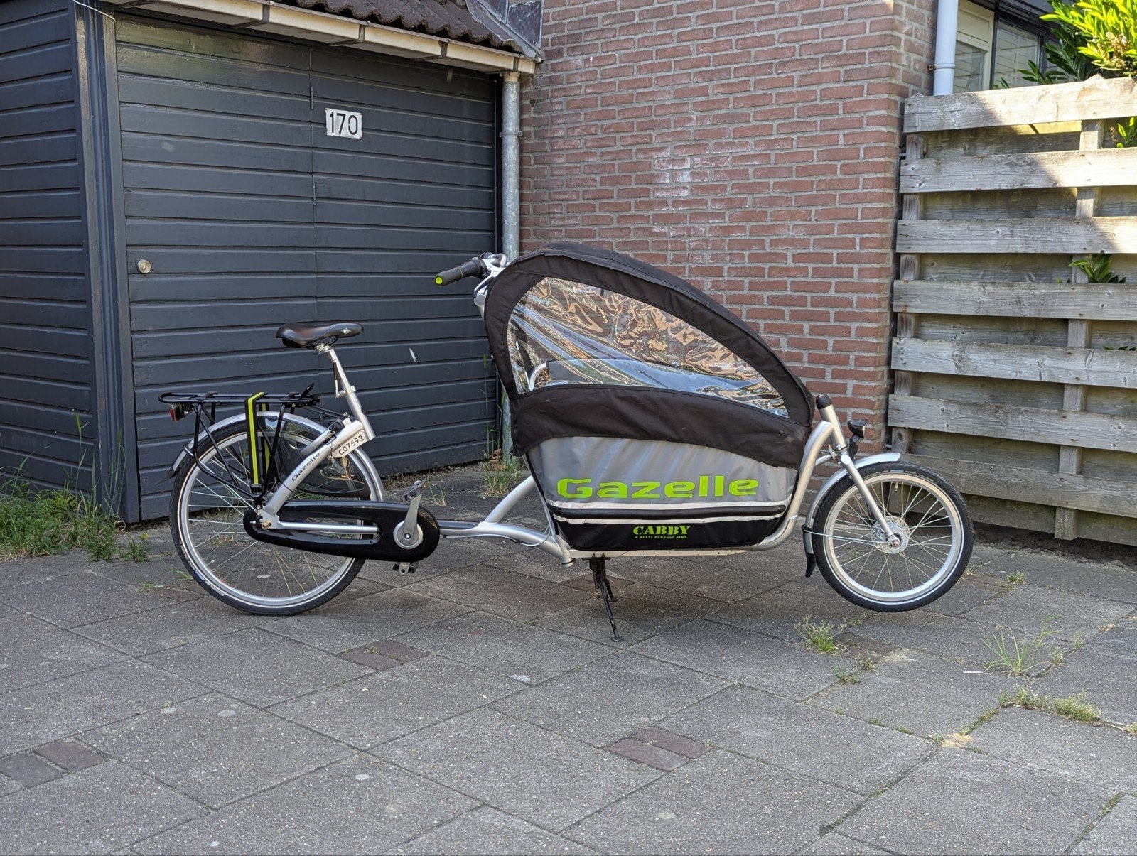 Gazelle Cabby bakfiets in zeer nette staat incl. accesoires, Ophalen, 3 kinderen, Gazelle, Opvouwbaar