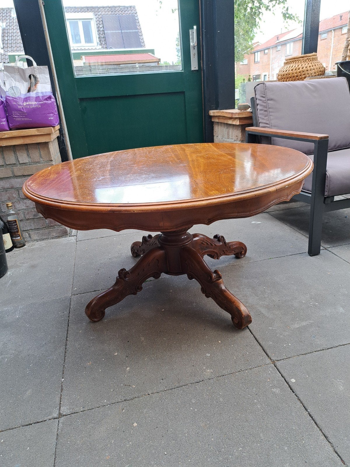 Gratis, Huis en Inrichting, Tafels | Salontafels, Ophalen, Gebruikt, 50 tot 100 cm, Rond