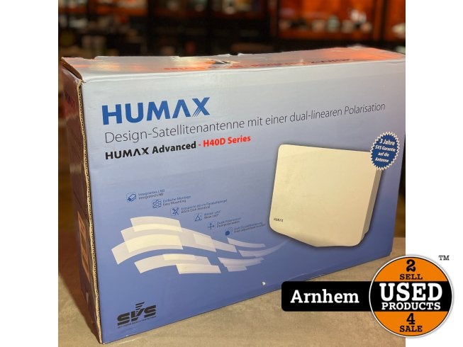 Humax Digital Digital H40D4 platte Satellietantenne  In doos, Audio, Tv en Foto, Schotelantennes, Humax, Zo goed als nieuw, Support@humax.com