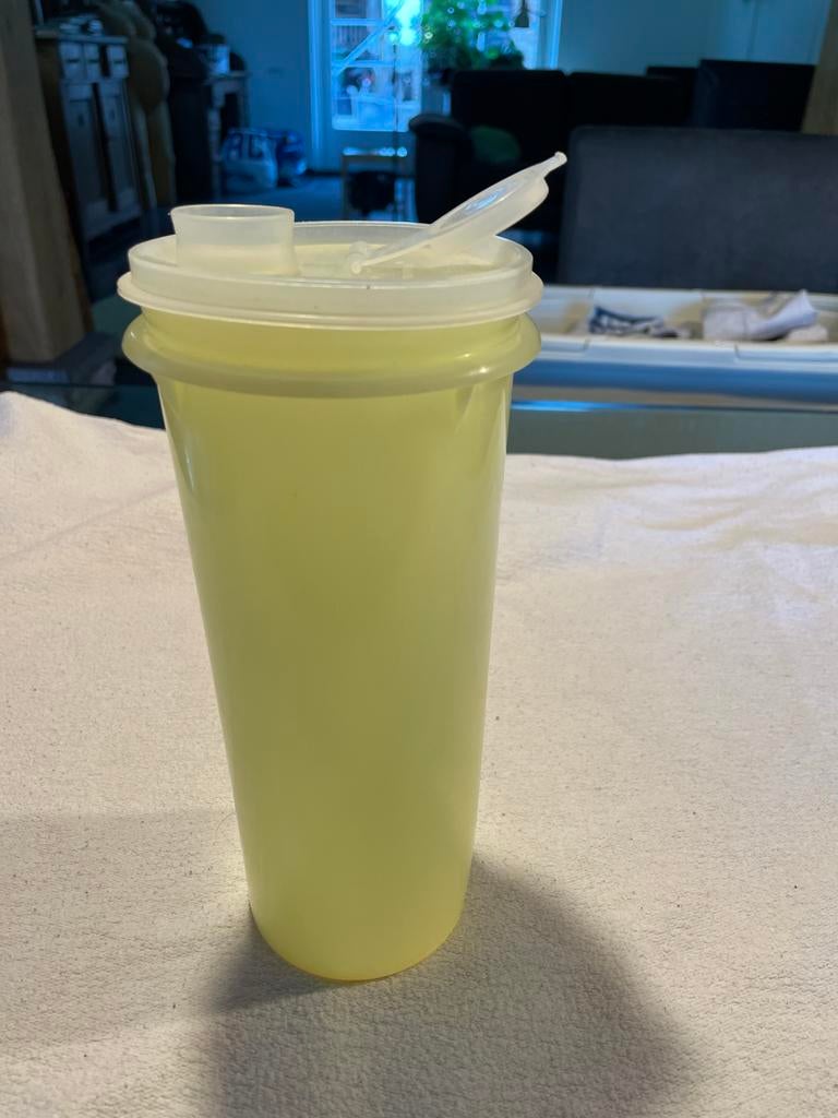 Tupperware vintage bus, Ophalen of Verzenden, Gebruikt, Geel, Bus of Trommel