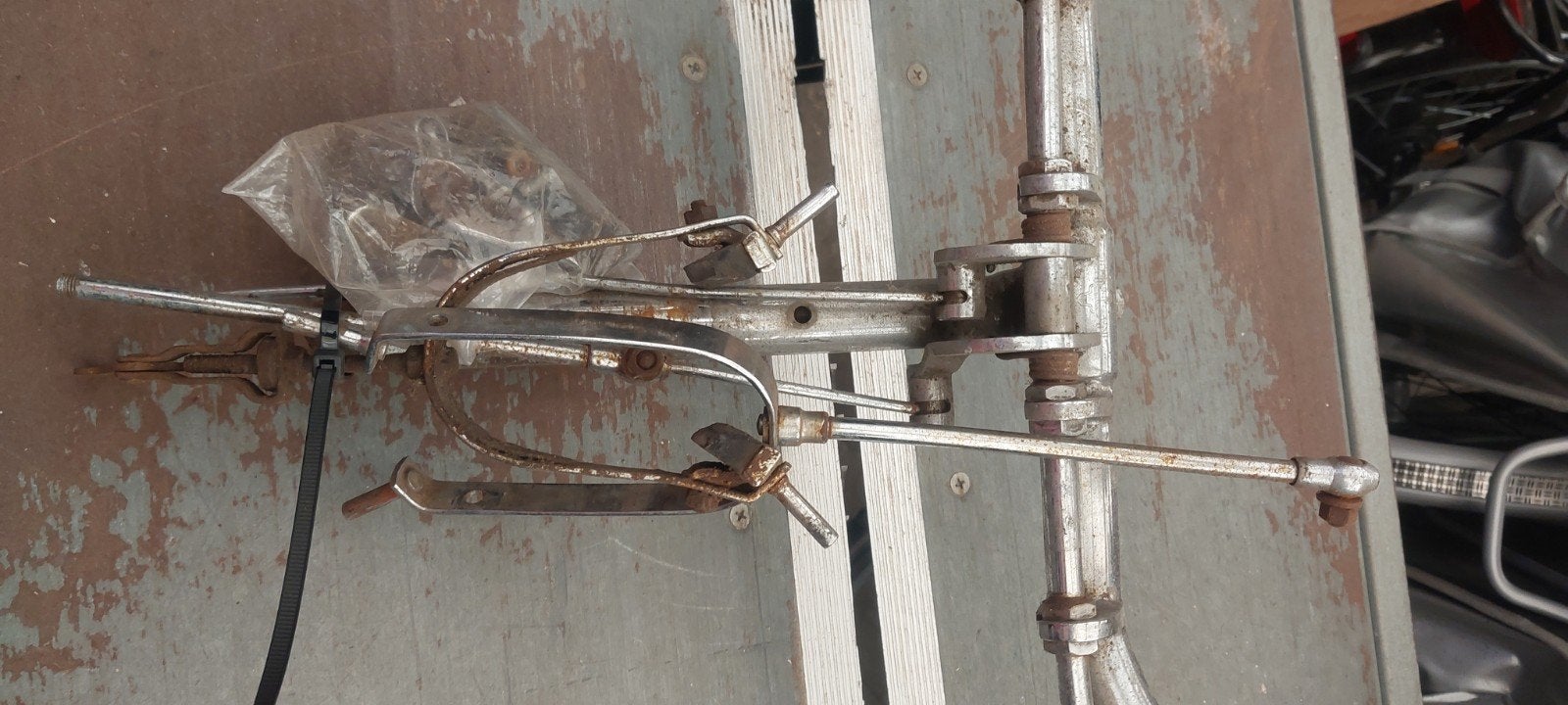 Oldtimer stuur met stangbediening - Netjes gedemonteerd, Fietsen en Brommers, Ophalen of Verzenden, Gebruikt, Oldtimerfiets, Stuur