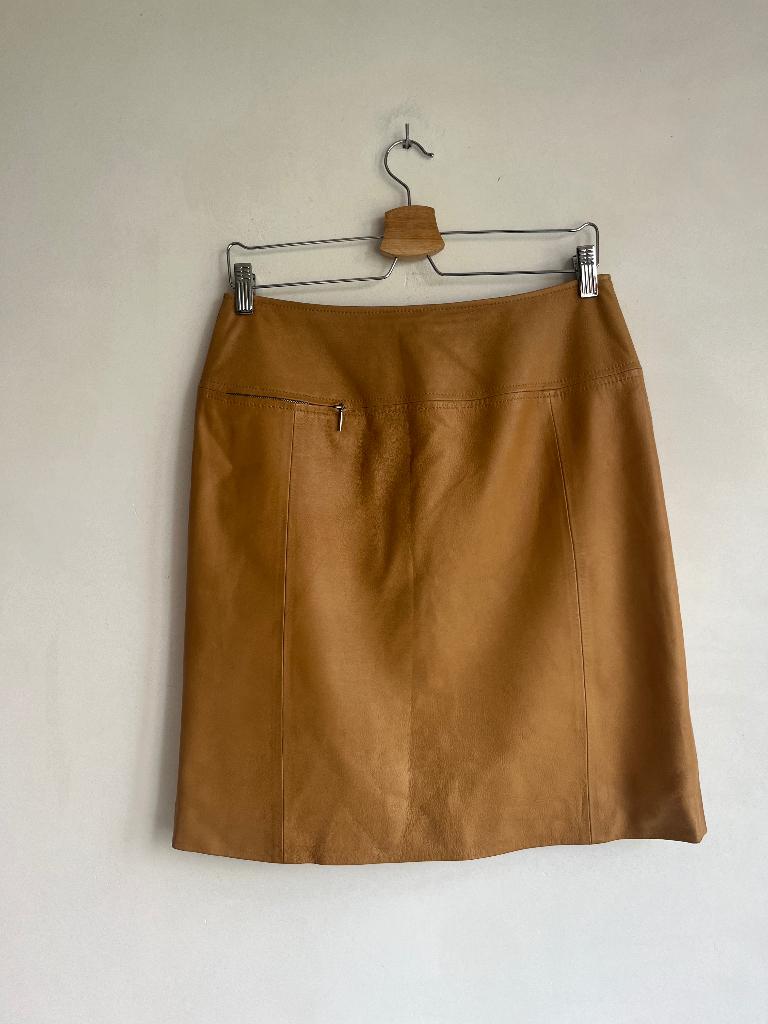 marccain rok leer maat 5, Bruin, Verzenden, Maat 42/44 (L), Zo goed als nieuw
