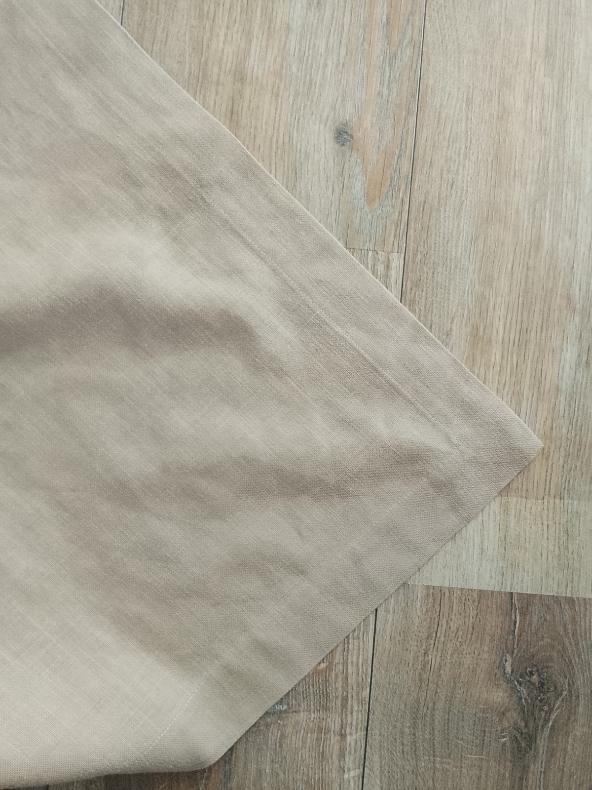 Taupe Linnen Tafelkleed 220x220 cm, Ophalen of Verzenden, Gebruikt, Vierkant