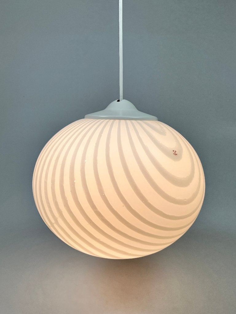 Vintage Hanglamp, Swirl / Zebra, Peill & Putzler, 1970's, Gebruikt, Peill & Putzler, Onbekend, Glas