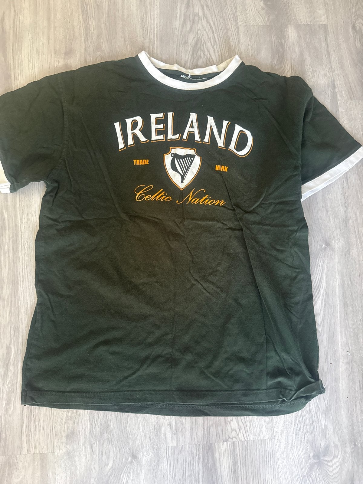 Ierland T-shirt - Donkergroen met opdruk, Maat 38/40 (M), Ophalen of Verzenden, Korte mouw, Gedragen