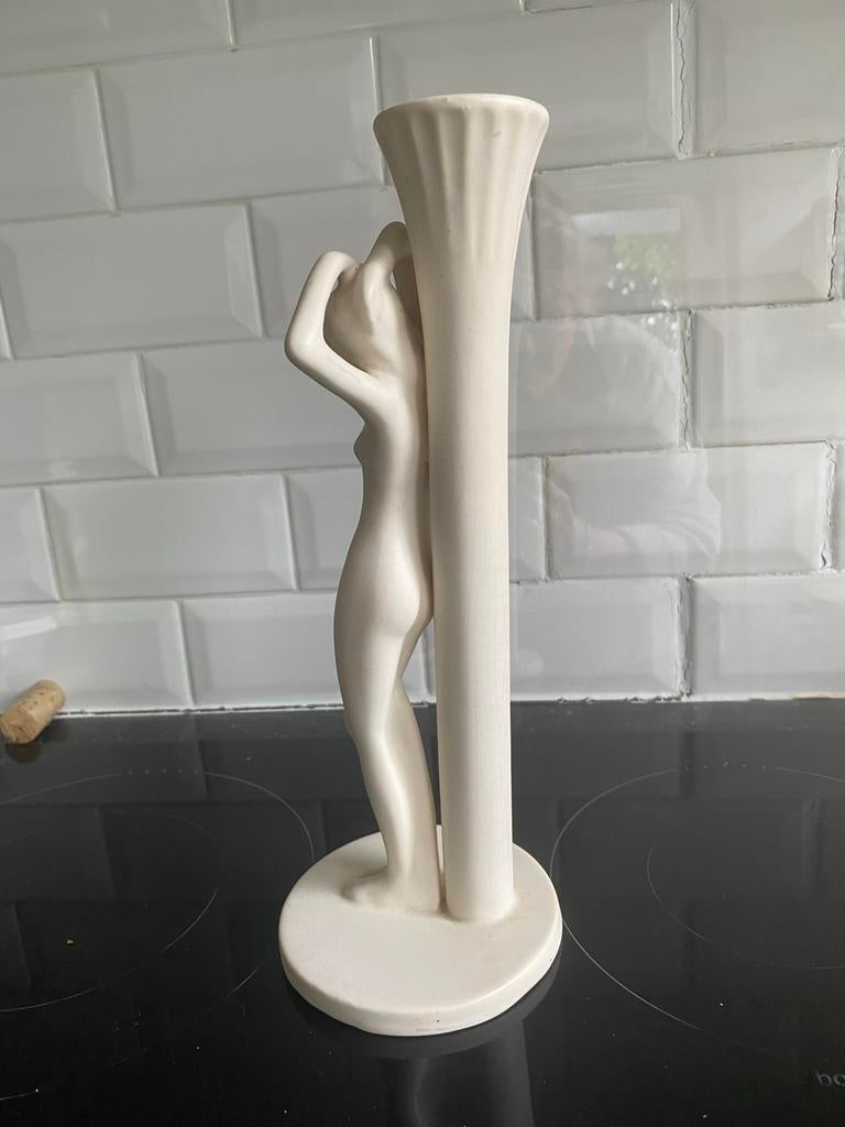 Art Deco vaas met figuur - Nieuwstaat, Antiek en Kunst, Antiek | Vazen, Ophalen of Verzenden