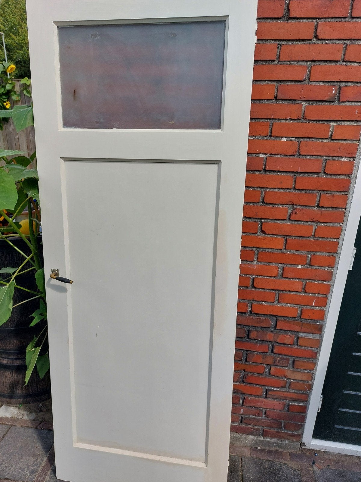 Paneeldeur met glas - 82x211,5 cm, Ophalen, Gebruikt, Binnendeur, Glas