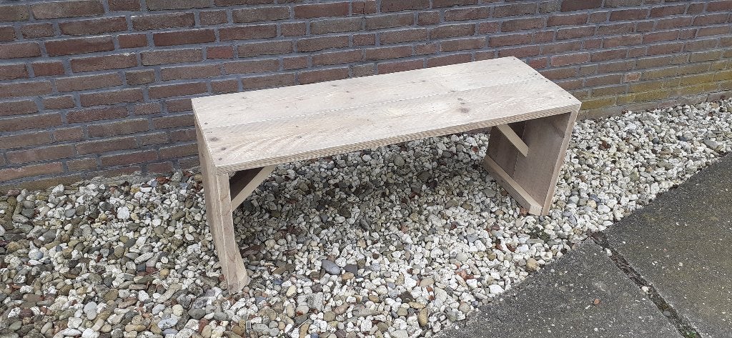 tuinbank van gebruikt steigerhout steigerplanken, Ophalen, Nieuw, Hout