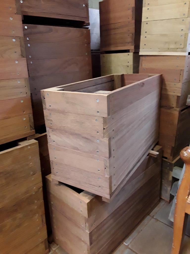 Hardhouten plantenbakken., Ophalen, Nieuw, Vierkant, Hout