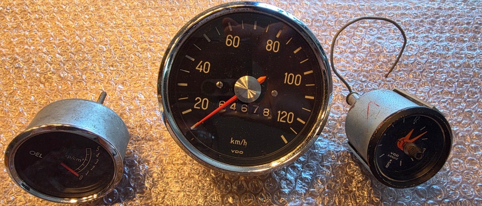 vw kever oldtimer (porsche) 3x klokje km teller olie en klok, Ophalen, Gebruikt, Porsche
