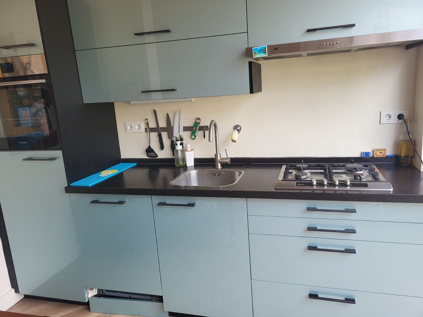 keuken in zijn geheel, Ophalen, Gebruikt, Blauw, Graniet of Steen