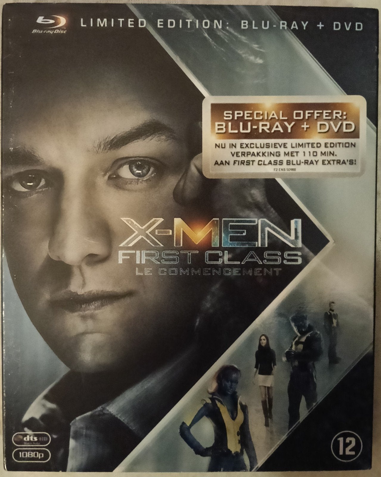 X-men First Class in sleeve bluray, Ophalen of Verzenden, Zo goed als nieuw, Actie