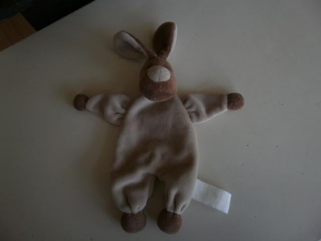 Evora Kruidvat bruin knuffel konijn/hondje 2 kleurig vintage, Overige merken, Overige karakters, Konijn, Ophalen of Verzenden