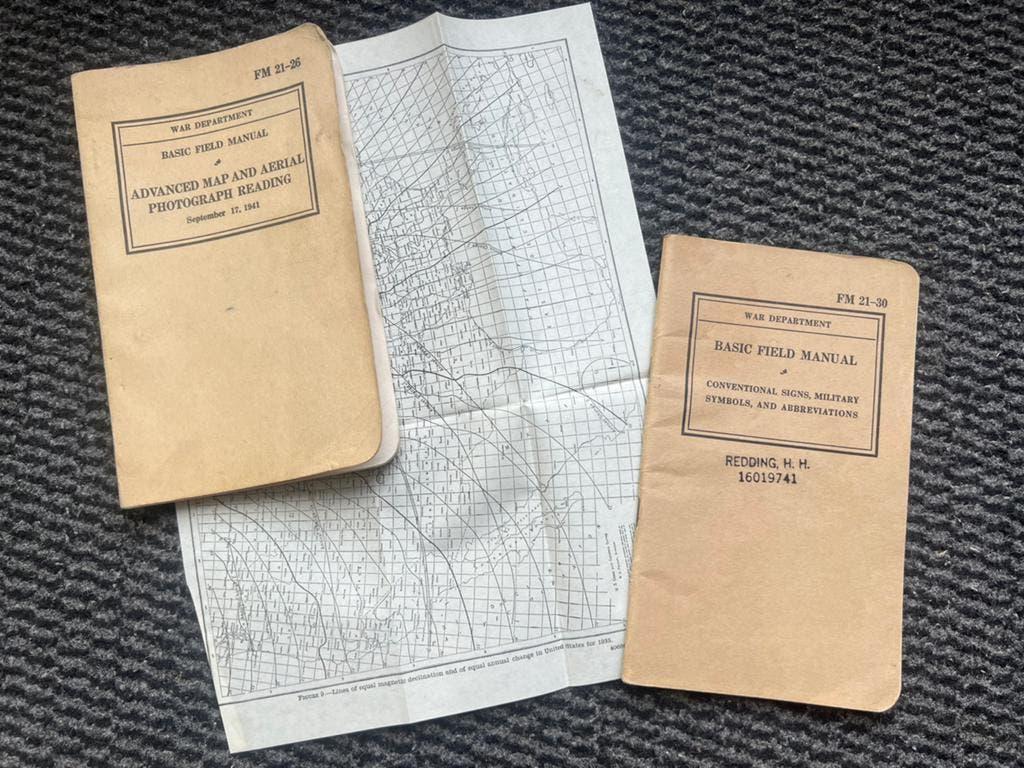WO2 Amerikaans set voorschrift officier kaartlezen stafkaart, Verzamelen, Militaria | Tweede Wereldoorlog, Amerika, Ophalen of Verzenden