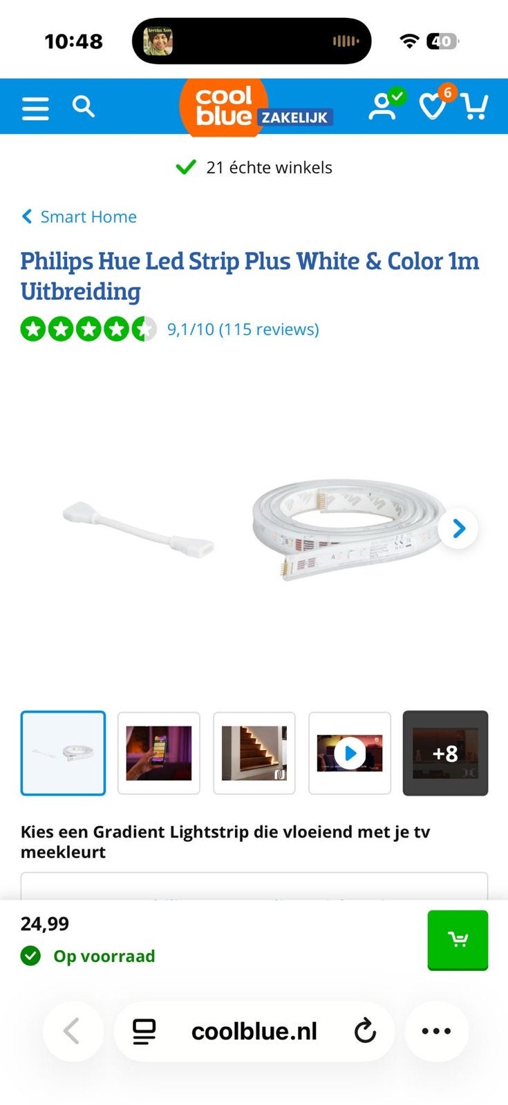 Philips Hue Lightstrip Plus White & Color 7 meter, Huis en Inrichting, Ophalen, Wit, Dimbaar, Philips Hue