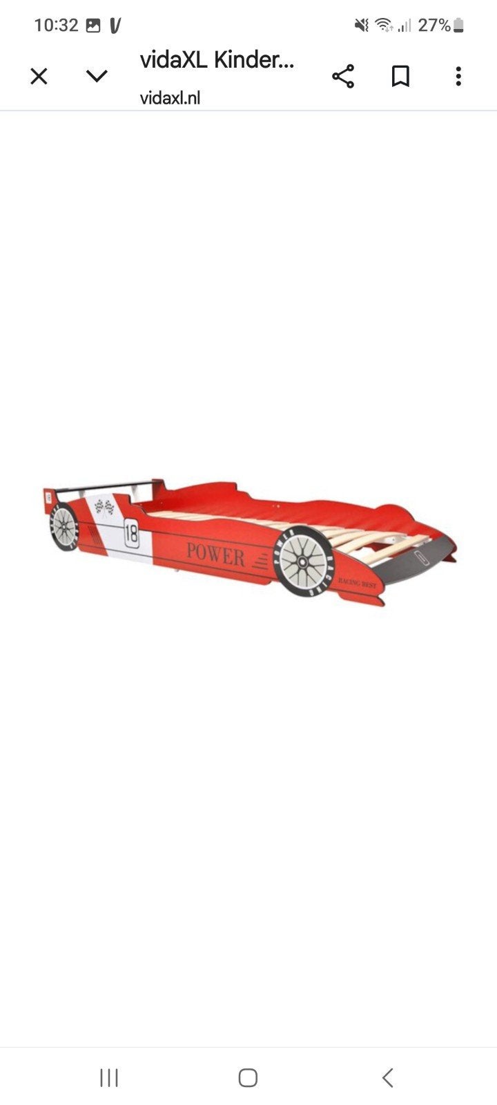 Autobed met matras, Kinderen en Baby's, Ophalen of Verzenden, 180 cm of meer, 85 tot 100 cm, Lattenbodem