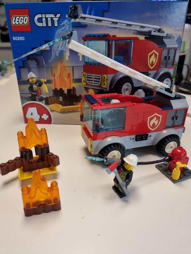 Lego 60280 Fire ladder truck, Verzenden, Zo goed als nieuw, Complete set, Lego