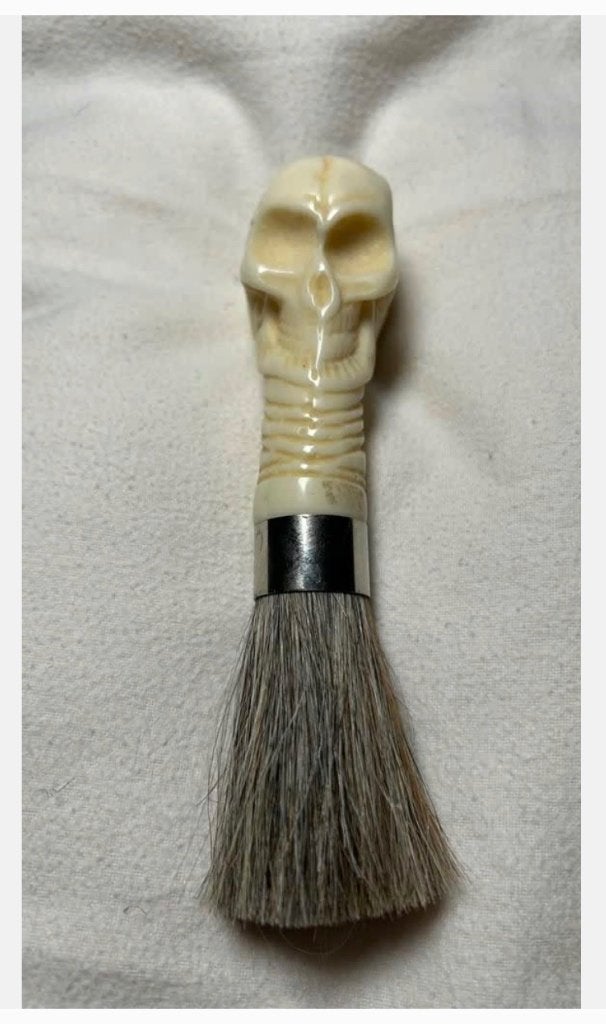 Prachtige kwast met scull scull schedel hoofd 15 cm, Antiek en Kunst, Ophalen of Verzenden