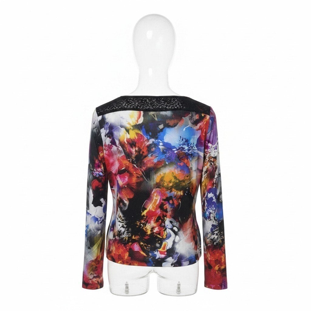 Frank Walder shirt maat 42 met kleurrijke bloemenprint, Zwart, Maat 42/44 (L), Ophalen of Verzenden, Zo goed als nieuw