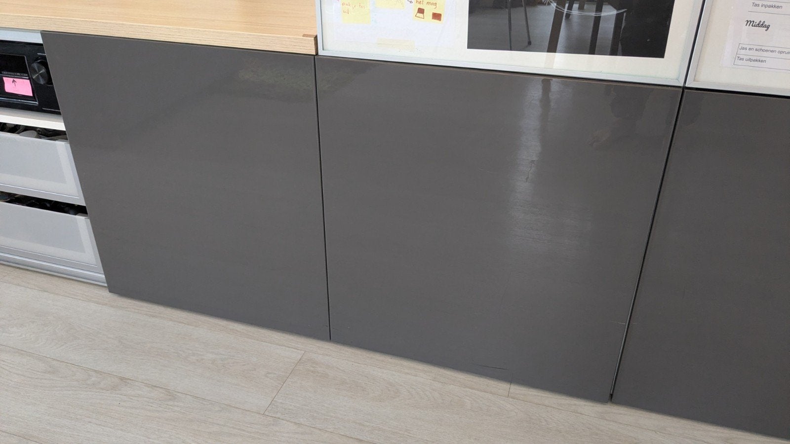 IKEA Besta Tofta hoogglans grijs kastdeuren 5 groot 2 klein, Ophalen, Overige materialen, Gebruikt, 50 tot 100 cm