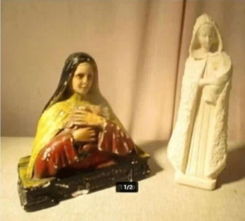 2 Mooie Oude Heiligenbeelden - Maria en Theresia, Antiek en Kunst, Ophalen of Verzenden