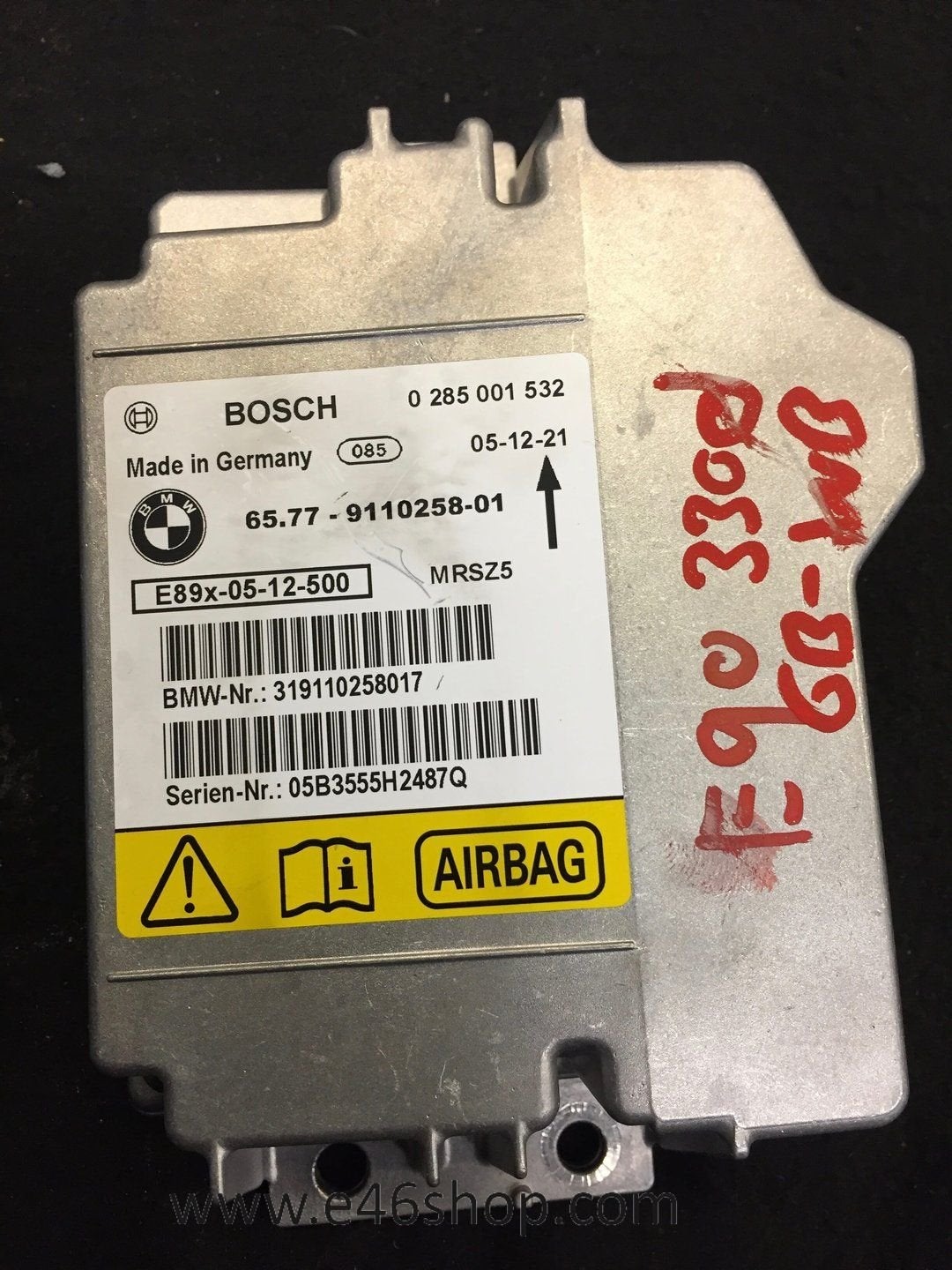 Airbag module BMW E90 E91 oem 9110258, Auto-onderdelen, Dashboard en Schakelaars, BMW, Gebruikt, Ophalen of Verzenden