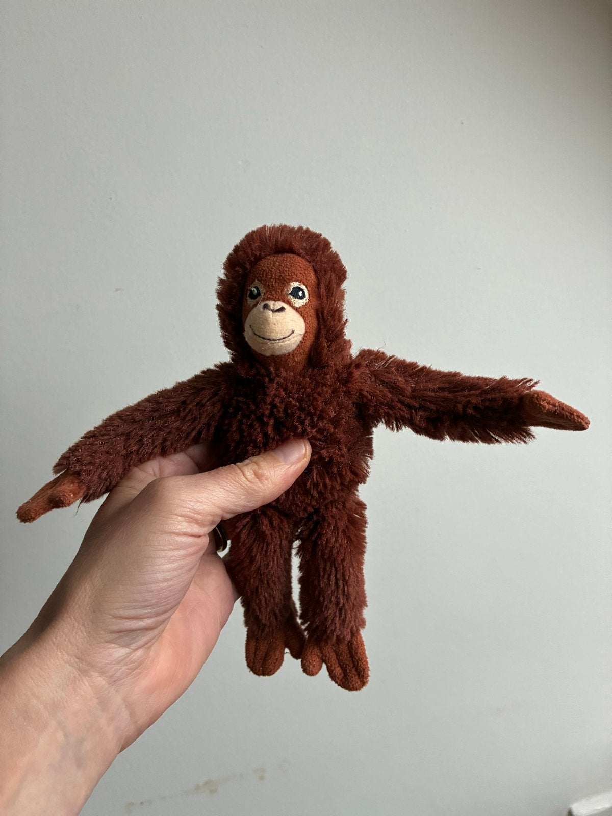 Leuke knuffel aap, Overige karakters, Ophalen of Verzenden, Zo goed als nieuw, Klein (minder dan 20 cm)