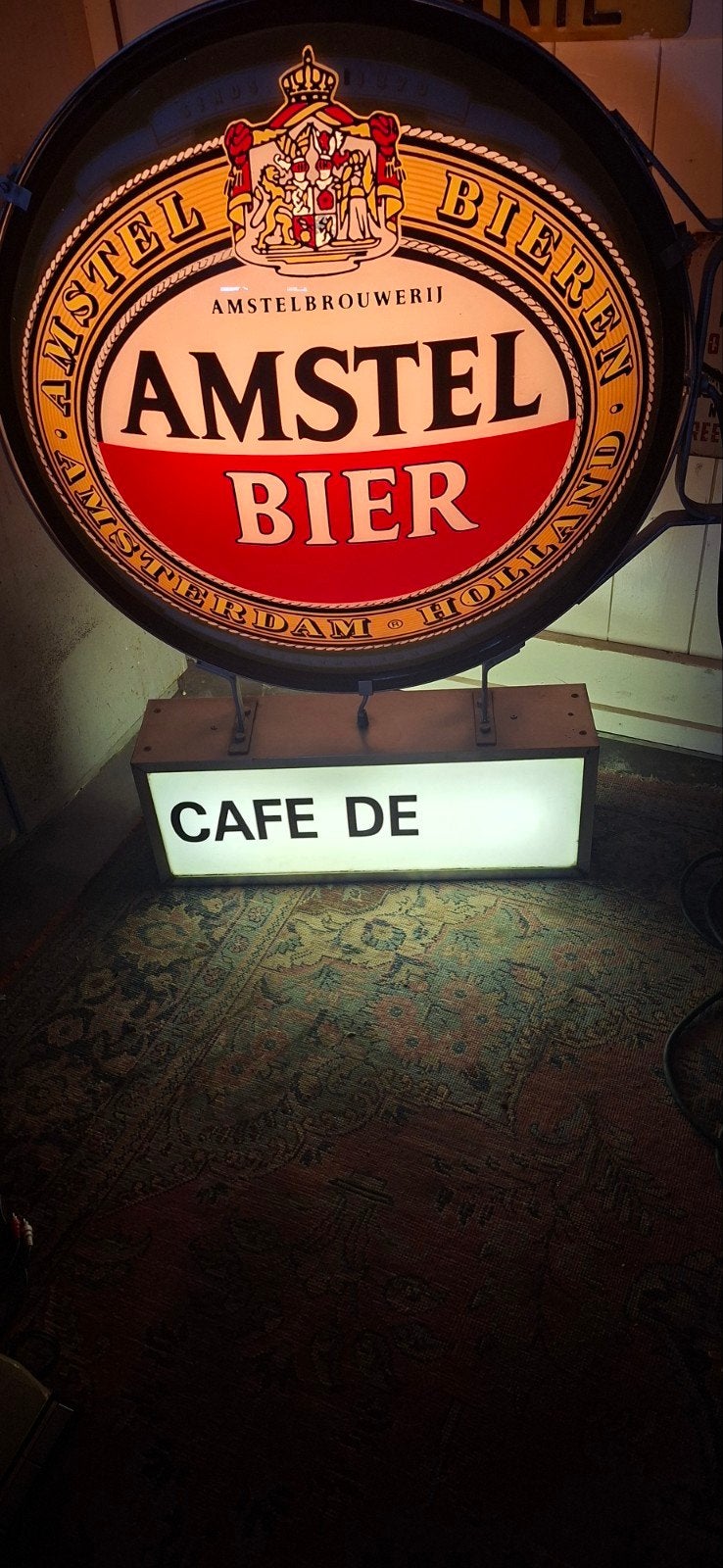 Vintage Amstel Bier lichtreclame - Cafe De, Ophalen