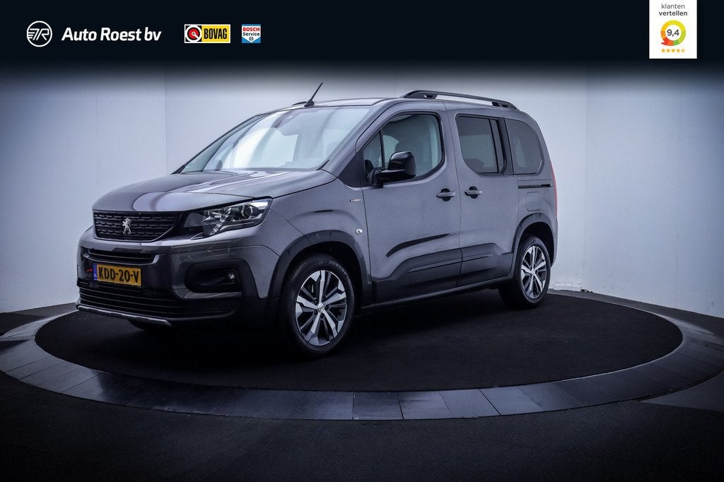 Peugeot Rifter 1.2T Aut. GT-Line NAVI | CARPLAY ANDROID | CA, Auto's, Peugeot, Stof, Gebruikt, Zwart, 1199 cc