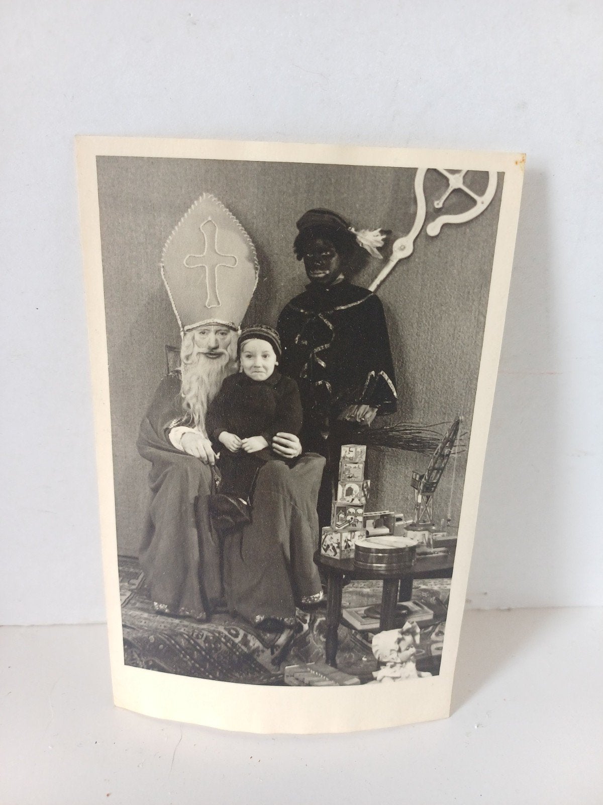 Sinterklaas 1940's oude fotokaart, Diversen, Sinterklaas, Ophalen of Verzenden