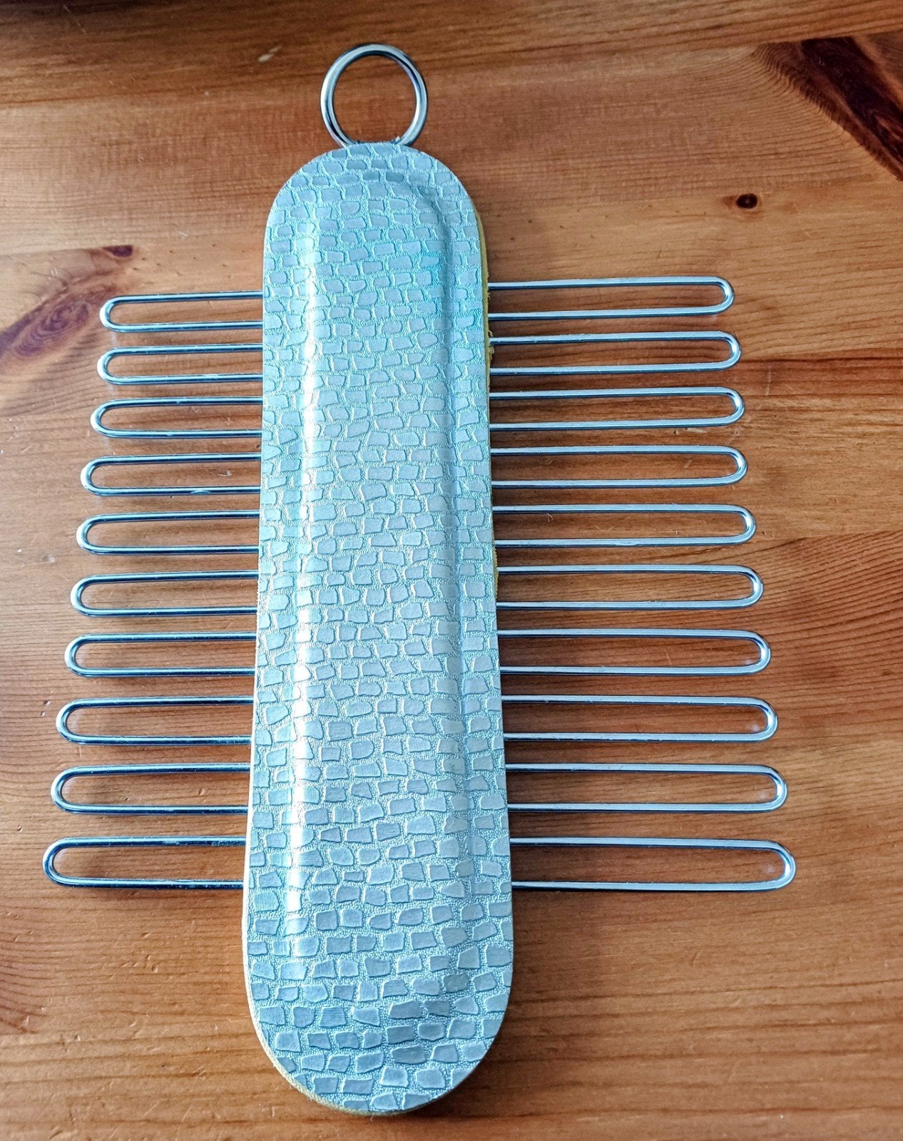 Vintage stropdassenrek / dassenhouder skai leer zilver, Ophalen, Zo goed als nieuw
