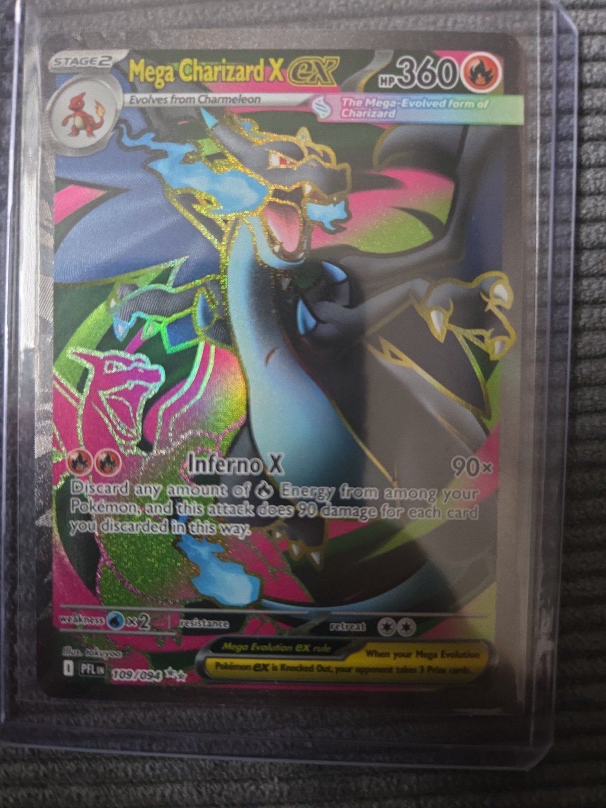 Mega Charizard X EX Pokémon Kaart - 109/108, Hobby en Vrije tijd, Verzamelkaartspellen | Pokémon, Ophalen of Verzenden, Zo goed als nieuw