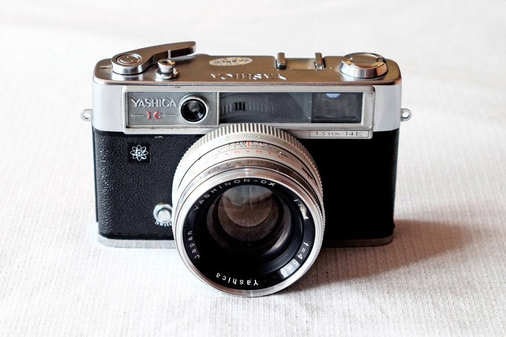 Yashica Lynx 1C Rangefinder met 45mm f/1.4 Yashinon-DX Lens, Verzenden, Gebruikt, Spiegelreflex, Overige Merken