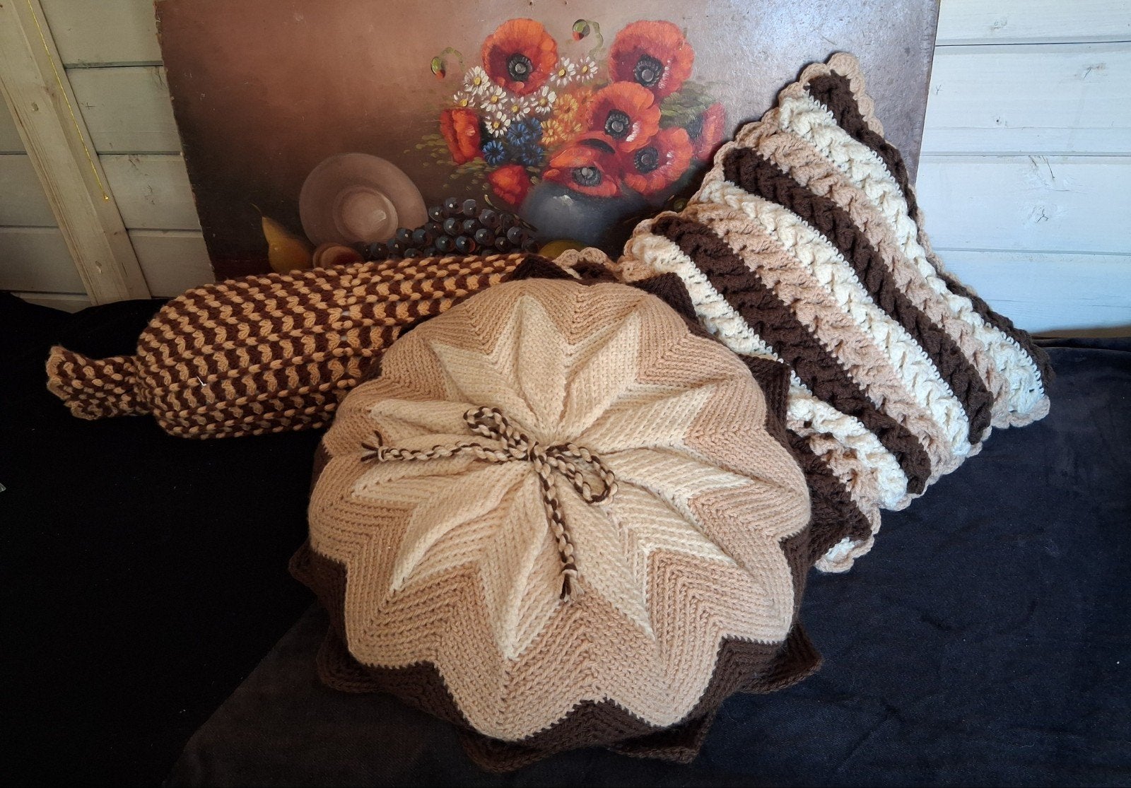 Vintage sierkussens, 3 stuks. Nieuwstaat!, Ophalen of Verzenden, Zo goed als nieuw, Overige vormen, Handgemaakt