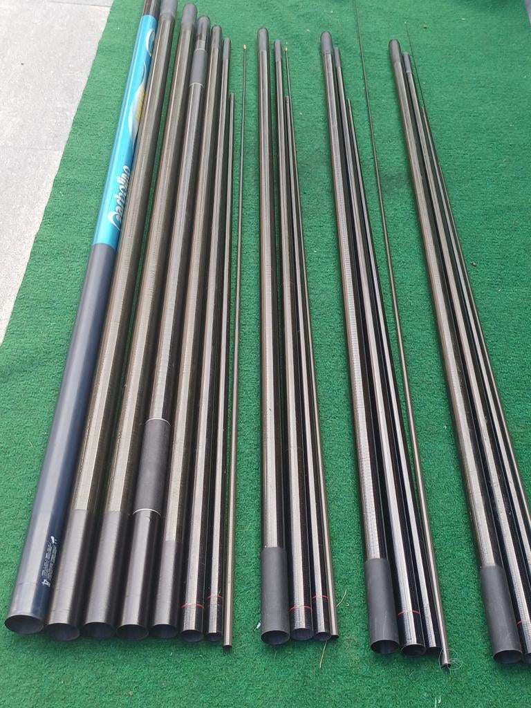 carbolino wedstrijd  hengel 11.5m extra 13m deel, Ophalen, Zo goed als nieuw, Complete set