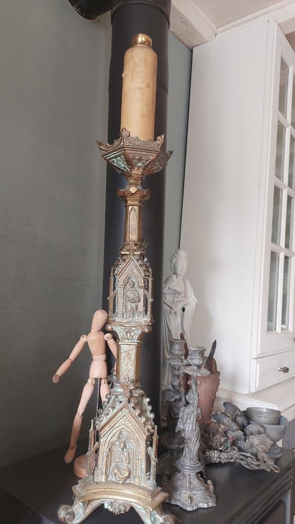 Antieke Kerk Kandelaar/Lamp uit Lourdes, Frankrijk, Antiek en Kunst, Ophalen
