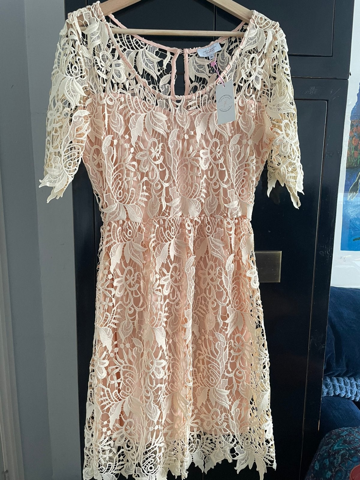Jantje Korten fashion jurk nieuw maat 40, Beige, Maat 42/44 (L), Ophalen of Verzenden, Zo goed als nieuw