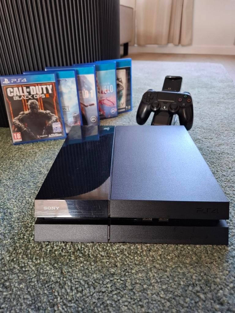 PlayStation 4 incl. controller en diverse spellen, Gebruikt, Vanaf 18 jaar, Overige genres, 1 speler
