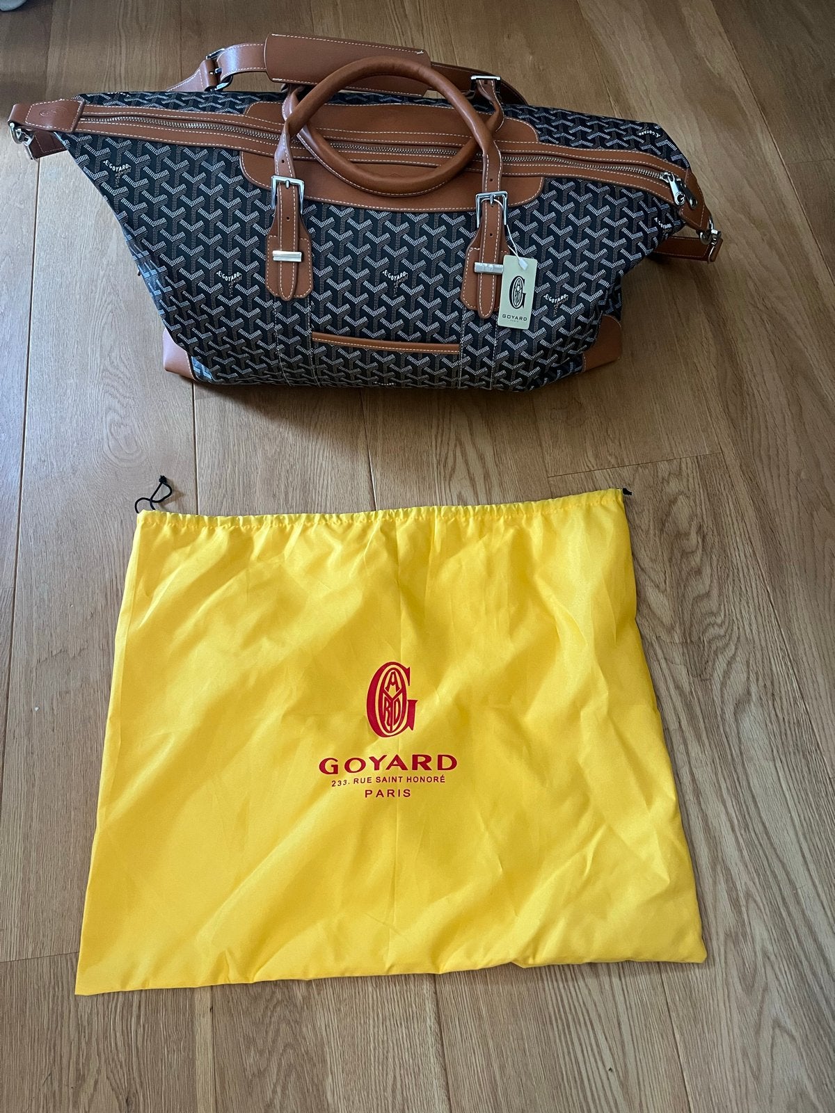 Goyard Boston Bag Croisière 45 Zwart/Bruin, 40 tot 60 cm, 20 tot 30 cm, Zwart, Ophalen of Verzenden
