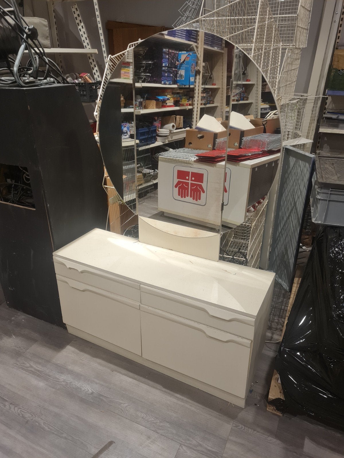 Vintage kaptafel met spiegel en lades, Huis en Inrichting, Ophalen, Gebruikt, 100 tot 150 cm, 100 tot 150 cm