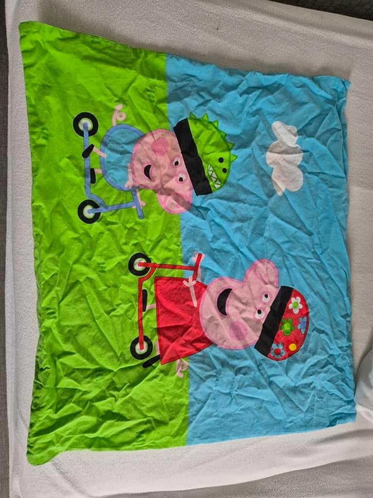 Peppa Pig 1-persoons dekbedovertrek, Ophalen of Verzenden, Zo goed als nieuw, Dekbedovertrek