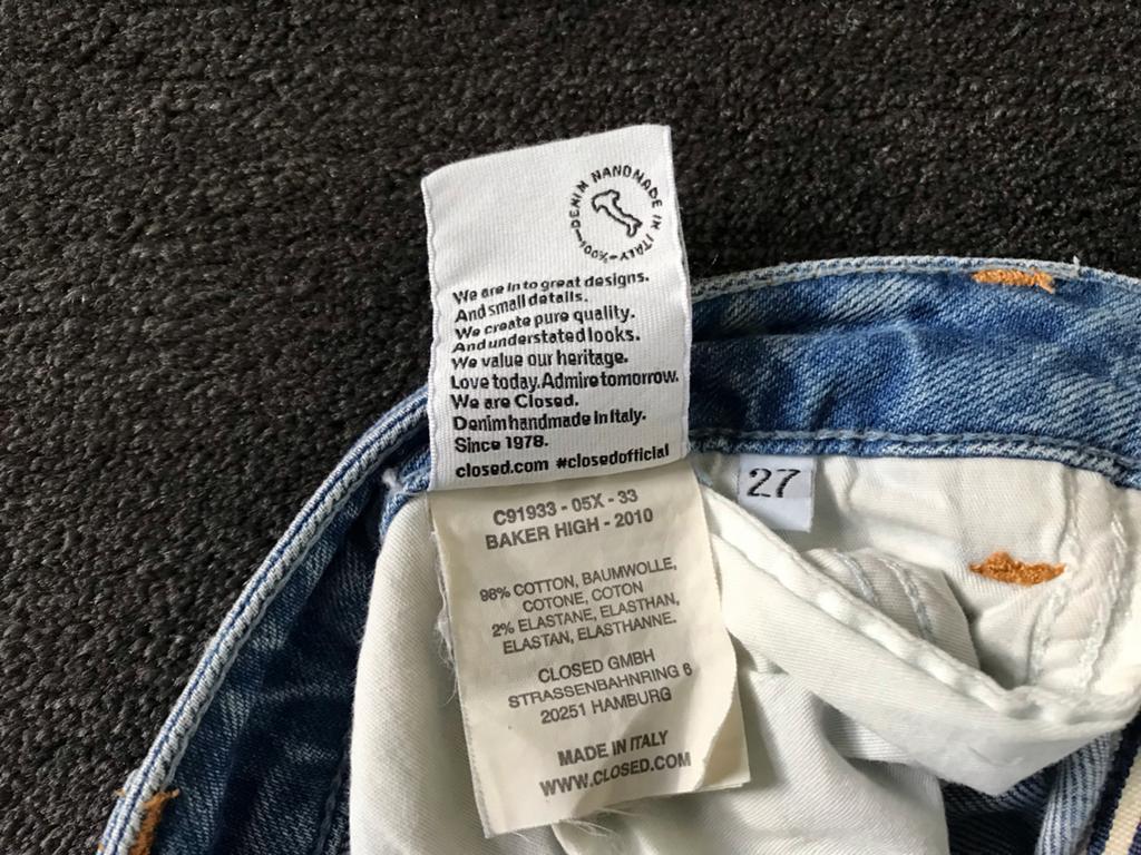 Closed Baker High Jeans W27 - Zo goed als nieuw, Ophalen of Verzenden, Gedragen, Blauw, W27 (confectie 34) of kleiner