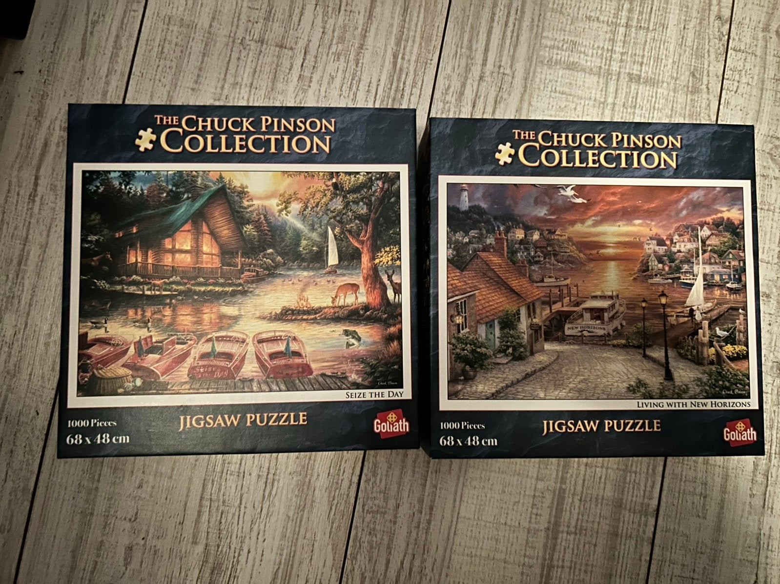 2 The chuck pinson collection puzzels, Ophalen, 500 t/m 1500 stukjes, Zo goed als nieuw, Legpuzzel