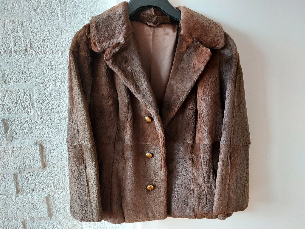Bontjas, Ophalen of Verzenden, Zo goed als nieuw, Maat 34 (XS) of kleiner, Bruin