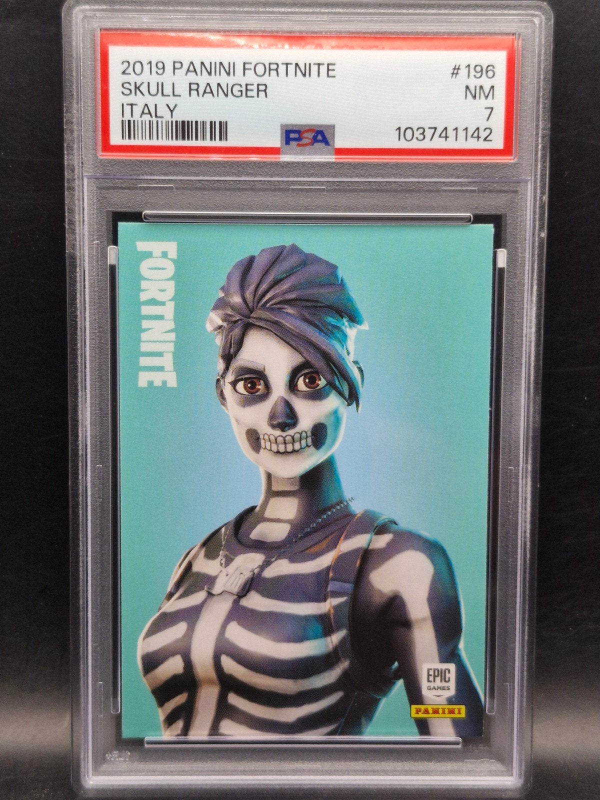 Fortnite 2019 panini skull ranger italy #196 psa 7, Verzenden, Zo goed als nieuw