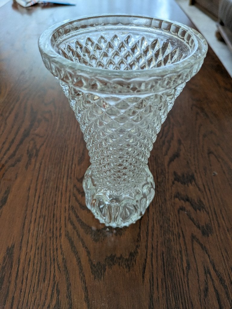 Vintage voorgesneden boeket vaas, Ophalen, Wit, Geschikt voor droogbloemen, Glas